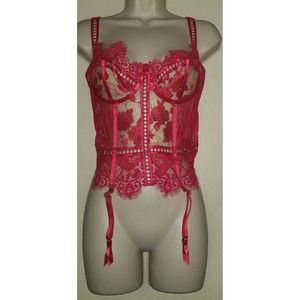 Honey Birdette Molly Red Bustier size 36B and Brief size Large NWT